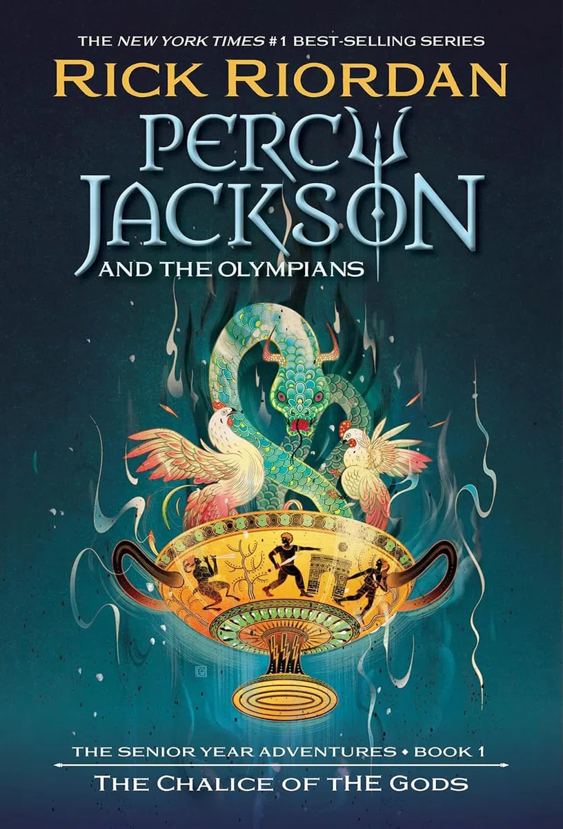 Percy Jackson and the Olympians Series, Set of 7 Books. Lightning Thief, Sea of Monsters, Titan's Curse, Battle of the Labyrinth, Last Olympian, The Chalice of the Gods, Wrath of the Triple Goddess
