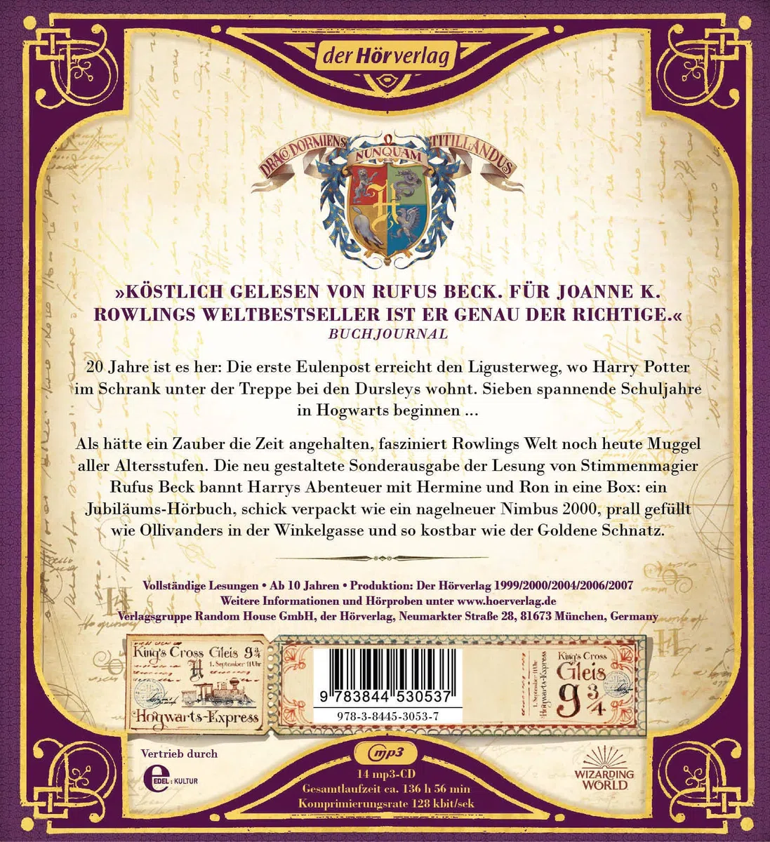Harry Potter. Die große Box zum Jubiläum. Alle 7 Bände.: Gelesen von Rufus Beck